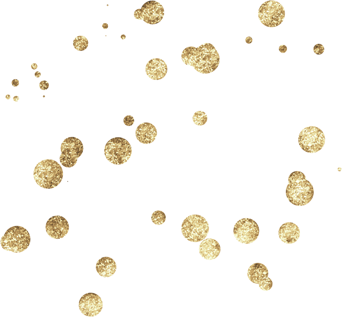Golden Glitter Round Drops