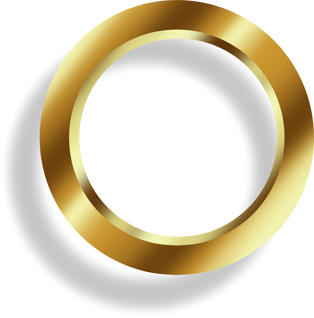 Gold circle with shadow